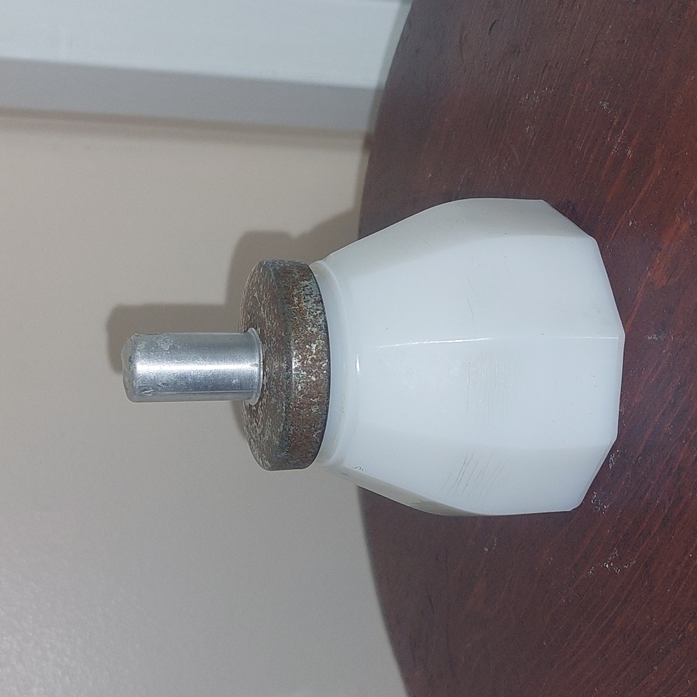 Antique 1880 Sanford Mfg Co Liqui-Paste Opaque Milk Glass Jar, Original Brush